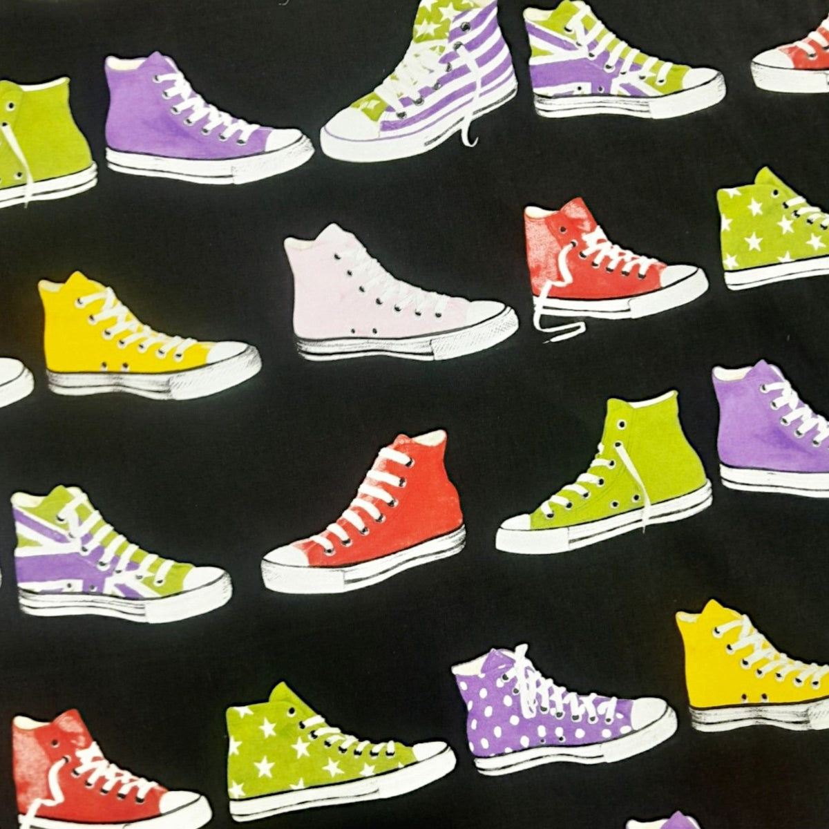 Cotton Kids Fabric Converse Print 140 cm.
