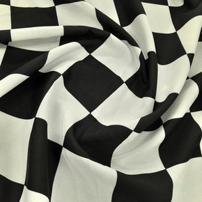 Fabric Printed Mini Matt Big Blocks Black 140 cm