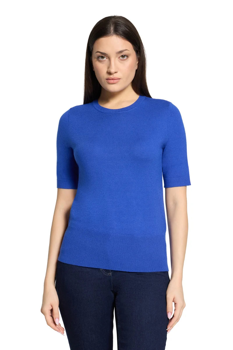 Betty Barclay Ladies Short-Sleeved Knitted PullOver-Adria Blue 5204/2907