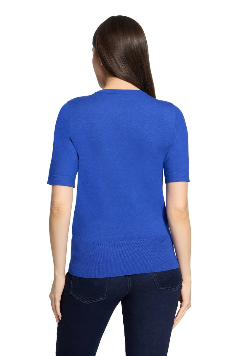 Betty Barclay Ladies Short-Sleeved Knitted PullOver-Adria Blue 5204/2907