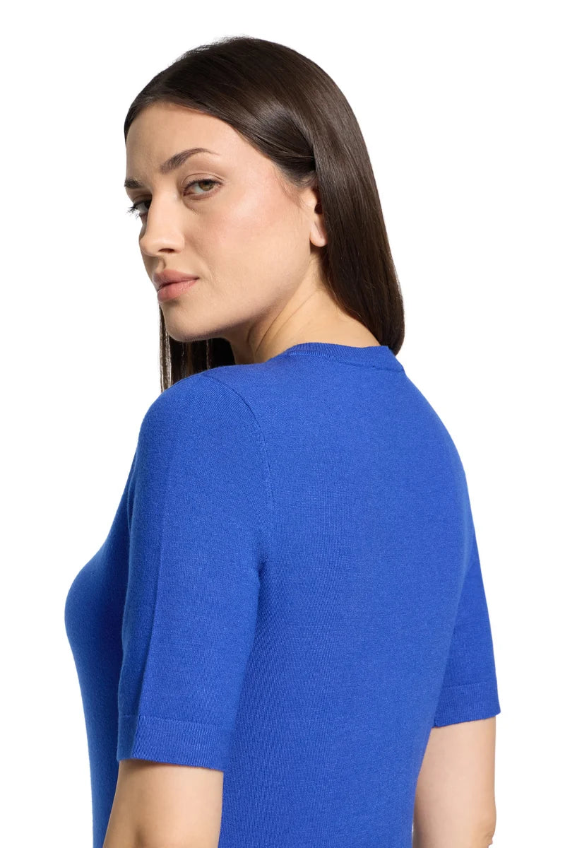 Betty Barclay Ladies Short-Sleeved Knitted PullOver-Adria Blue 5204/2907