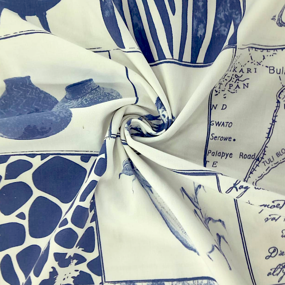 Fabric 100% Printed Cotton Twill African Pot 140 cm.