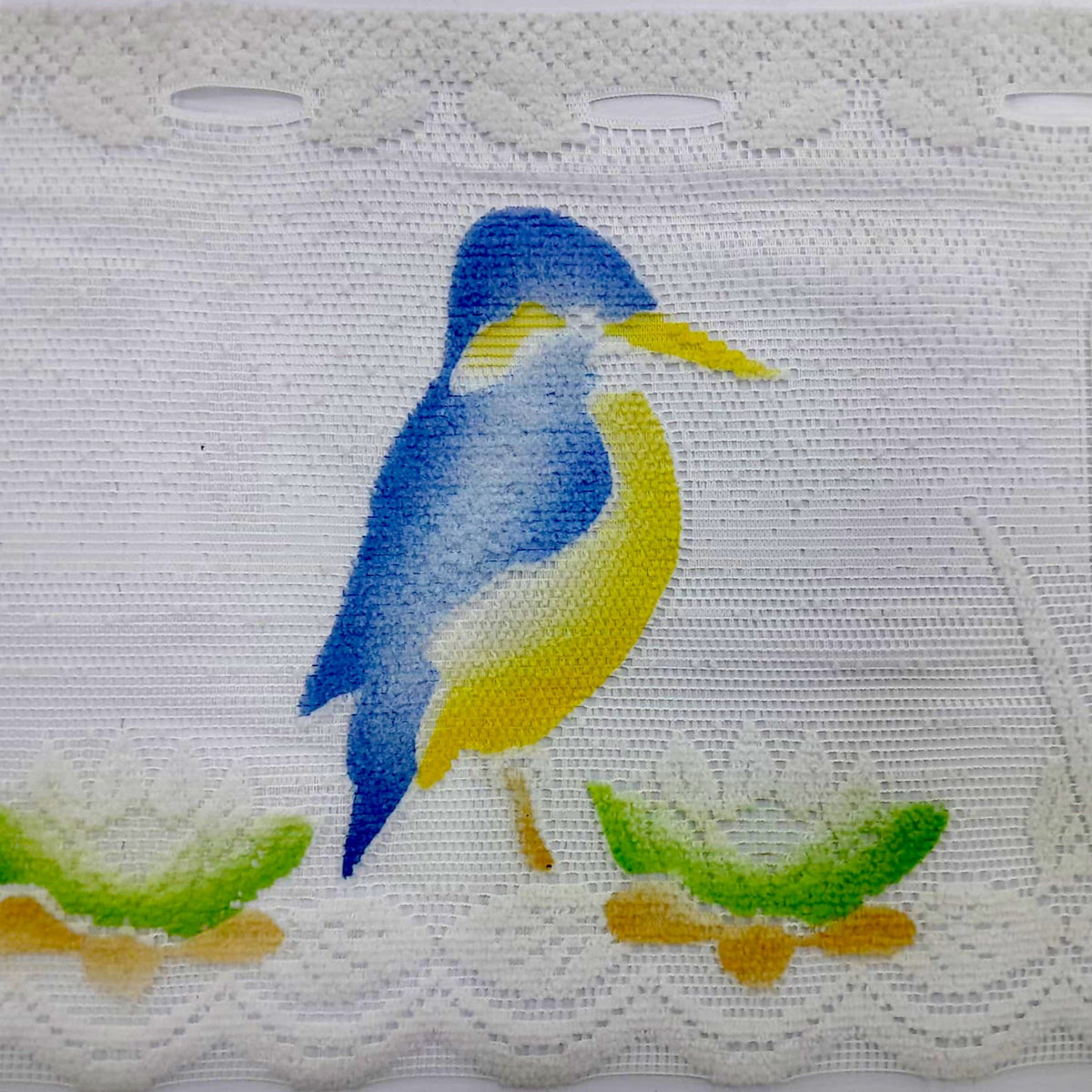 Fabric Dutch Lace Bird White 30 cm