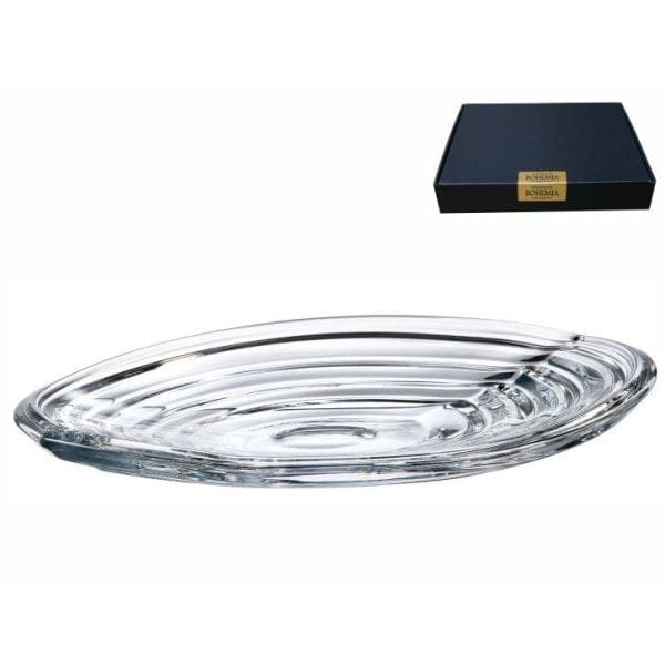 BOHEMIA GLASS Bohemia Crystal Wava Facet Plate 36cm (7288706596953)