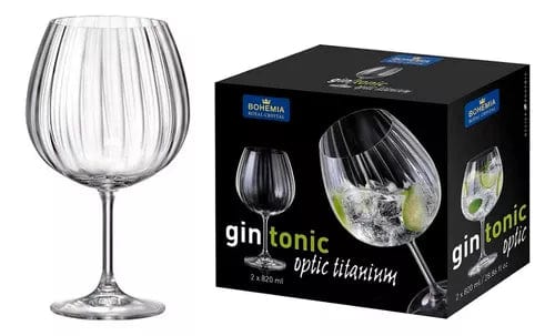 Bohemia Royal Crystal GLASS Bohemia Optic Titanium Gin & Tonic Glasses Set Of 2 (7405113770073)