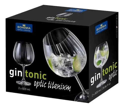 Bohemia Royal Crystal GLASS Bohemia Optic Titanium Gin & Tonic Glasses Set Of 2 (7405113770073)