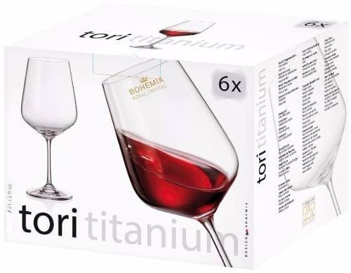 Bohemia Royal Crystal GLASS Bohemia Royal Crystal Tori Titanium 490Ml  Red Wine Vino Tinto Set of 6 (7439403384921)