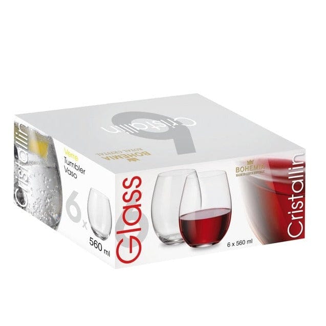 Bohemia Royal Crystal GLASS Bohemia Royal Crystal Verre Cristallin Red Wine Vino Tinto Set of 6 (7439362424921)