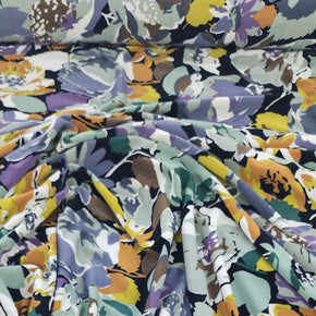 BON BON Dress Fabrics Printed Bon Bon Fabric Olive Green/ Lilac 150cm (7313899225177)