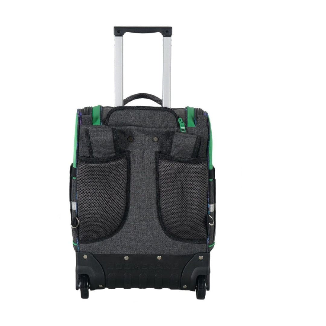 Boomerang School Bag Hardbase Trolley Green/Grey S-537-B4