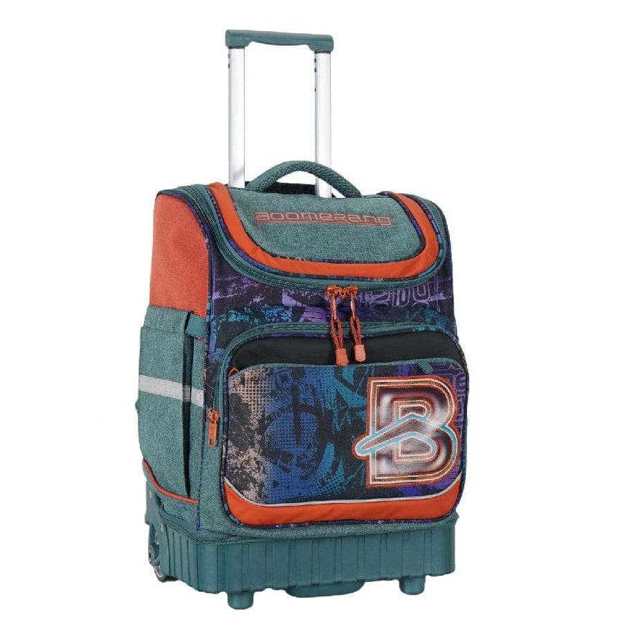 Boomerang School Bag Boomerang Hardbase Trolley Bag Green/Orange S-537-B5