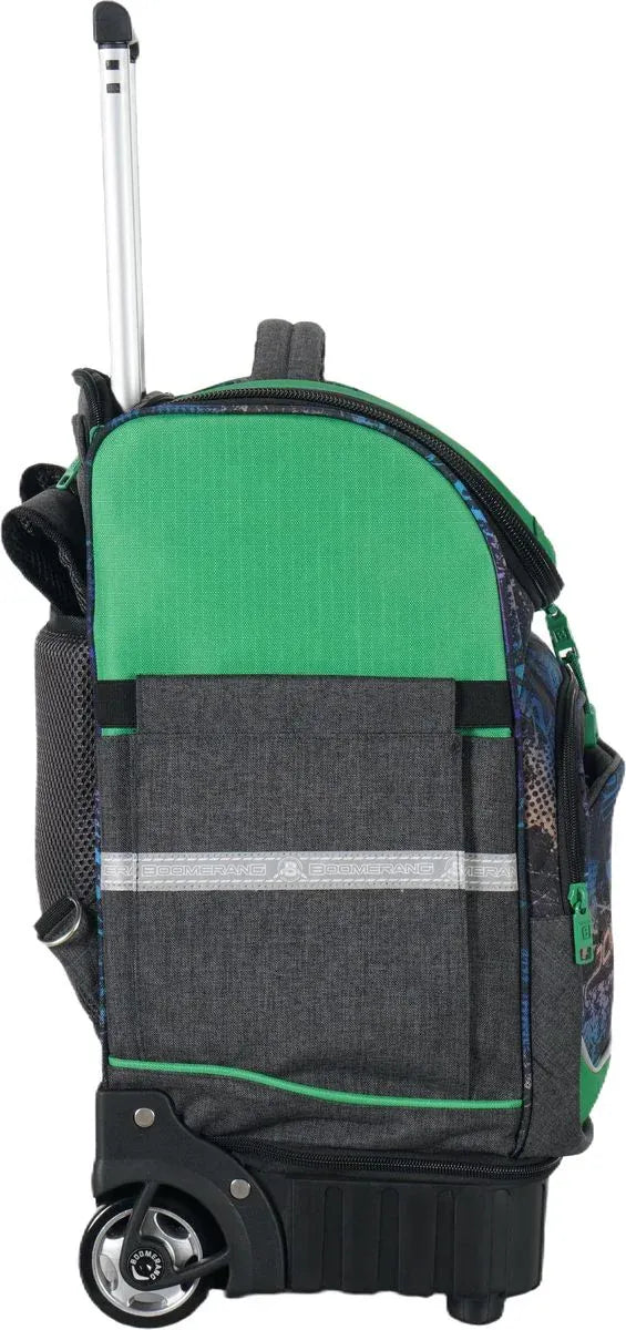 Boomerang School Bag Boomerang Hardbase XBag Ripstop Polyester XL Trolley BackPack S-537-B4 Grn