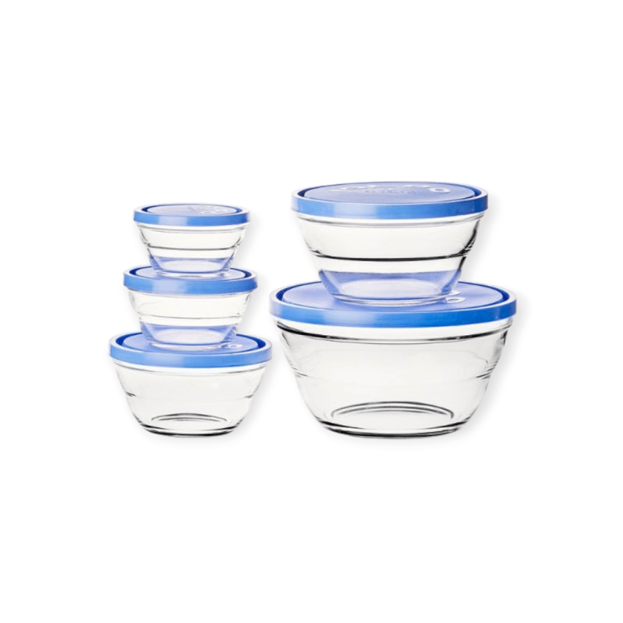BORGONOVO CRYSTAL GLASS Borgonovo Lambada Round Glass Bowl Storage Set, Set Of 5 (7532652036185)
