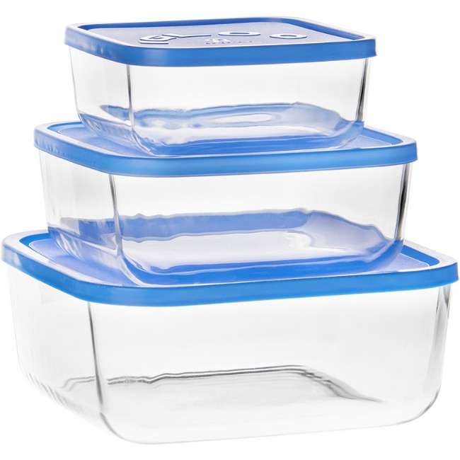 BORGONOVO Food Storage Borgonovo Igloo Square Food Storage Containers, Set Of 3