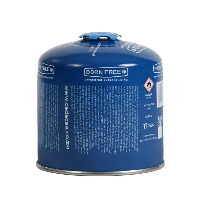 Born Free Gas Cylinder Cadac Born Free 500G Resealable Gas Cartridge CA500-N
