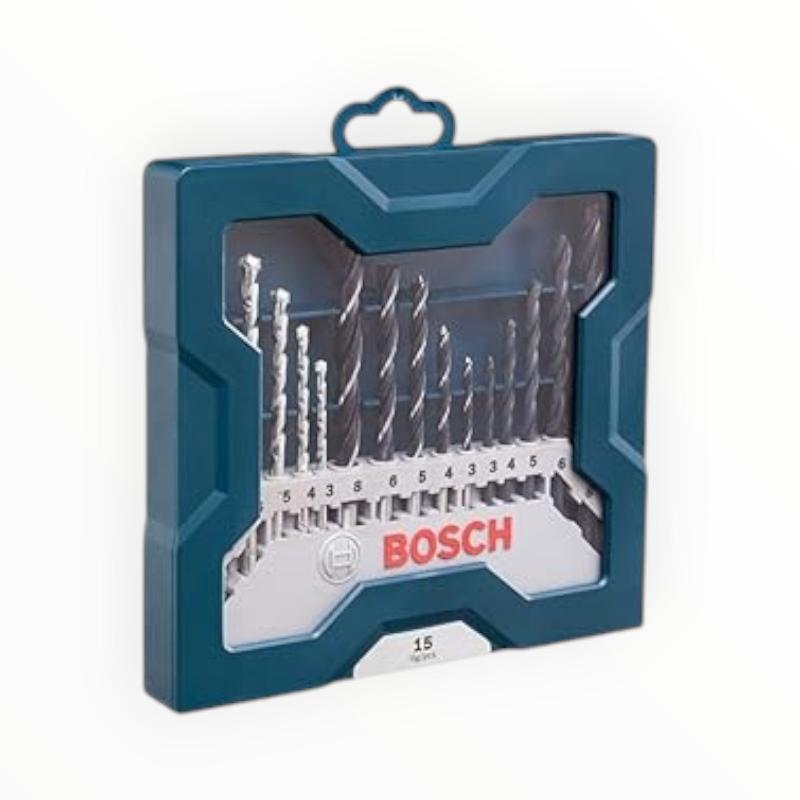 Bosch Drill Bits Bosch 15-Pc Mini-X-Blue Line Drill Bit Set (Masonry, Wood, Metal HSS-R) (7892120862809)