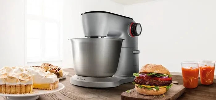 Bosch Food Mixer Bosch Series 8 Kitchen Machine OptiMUM 1600 W Silver, Black MUM9B34S27