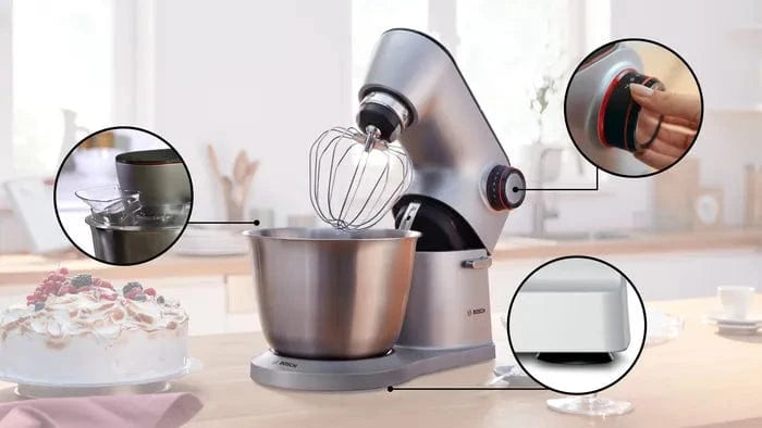 Bosch Food Mixer Bosch Series 8 Kitchen Machine OptiMUM 1600 W Silver, Black MUM9B34S27