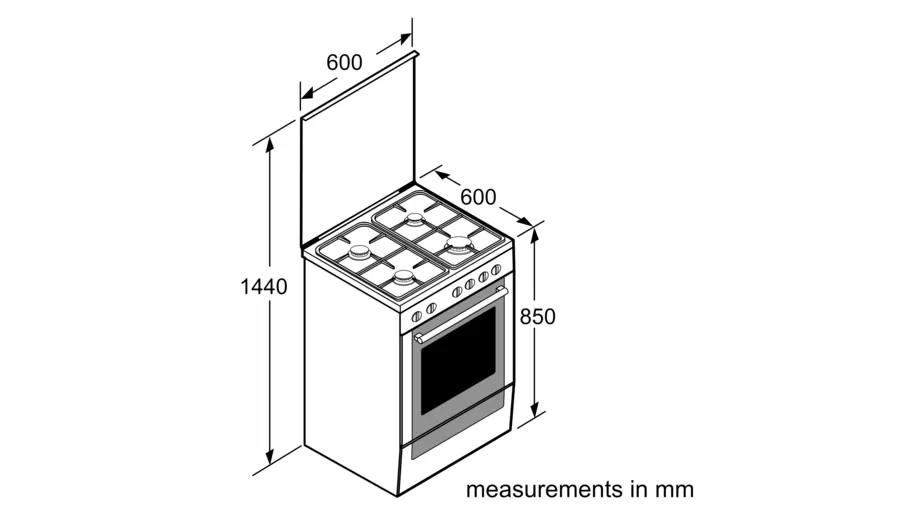 Bosch Gas Stove Bosch 4 burner Freestanding Gas Cooker HGA120E50Z (7295452184665)