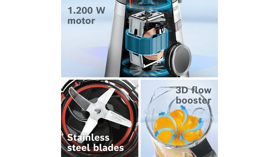 Bosch Hand Blender Bosch VitaPower Series 4 Blender Stainless Steel 1200W MMB6386M (7289264308313)