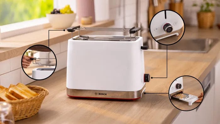 Bosch TOASTER Bosch 2 Slice MyMoment Compact Toaster White TAT4M221 (7623545290841)