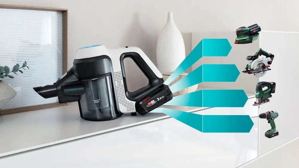Bosch Vacuum Cleaner Bosch Rechargeable 2 in 1 Vacuum and Mop Unlimited 7 ProHygienic Aqua White BCS71HYG1