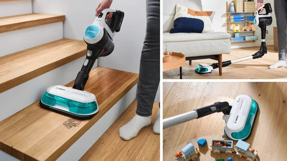 Bosch Vacuum Cleaner Bosch Rechargeable 2 in 1 Vacuum and Mop Unlimited 7 ProHygienic Aqua White BCS71HYG1