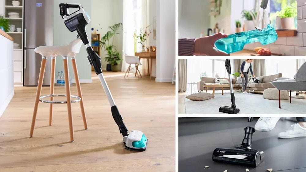 Bosch Vacuum Cleaner Bosch Rechargeable 2 in 1 Vacuum and Mop Unlimited 7 ProHygienic Aqua White BCS71HYG1