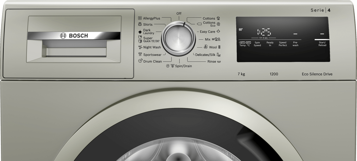 Bosch Washing Machine Bosch 7kg Silver Inox Front loader Washing Machine WAN24166ZA (7665626153049)