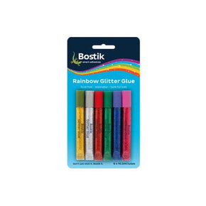 Bostik School Stationery Bostik Glitter Glue Rainbow Set of 6 Colours (7461199183961)