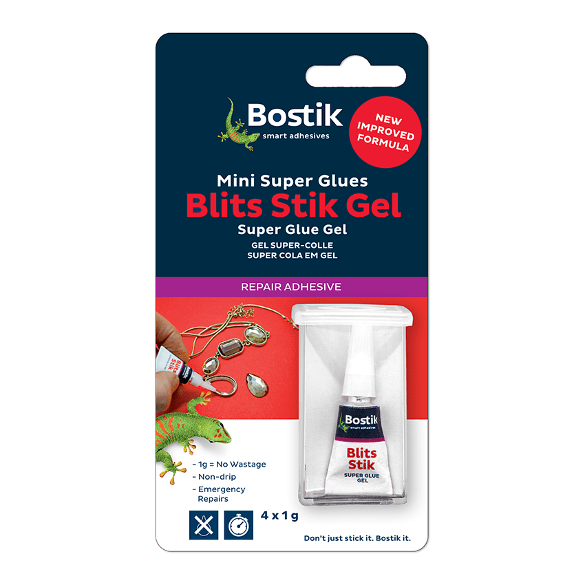 Bostik School Stationery Bostik Glue Blits Stik Super Mini 4X1G (7461198102617)