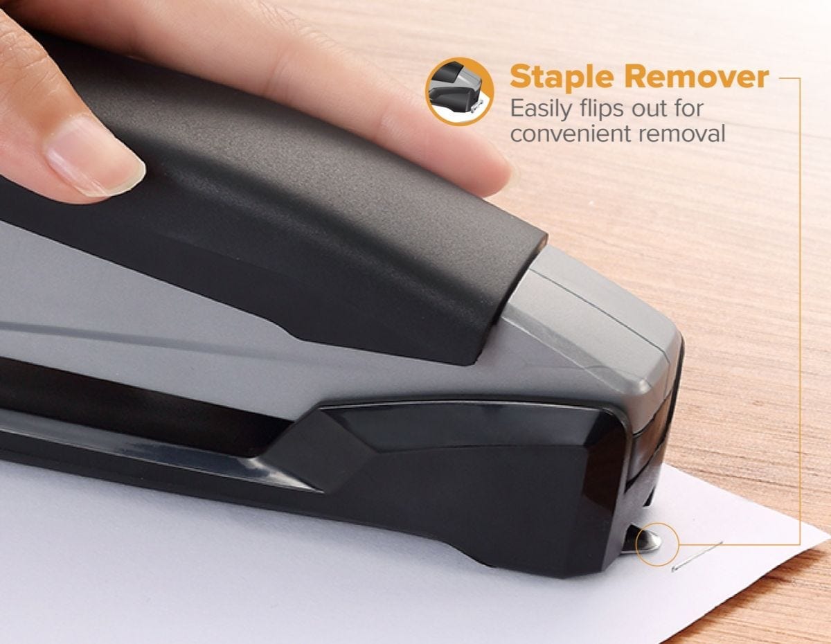 Bostitch School Stationery Bostitch InPower 20 Desktop Stapler Black/Silver 1108 (7409424564313)
