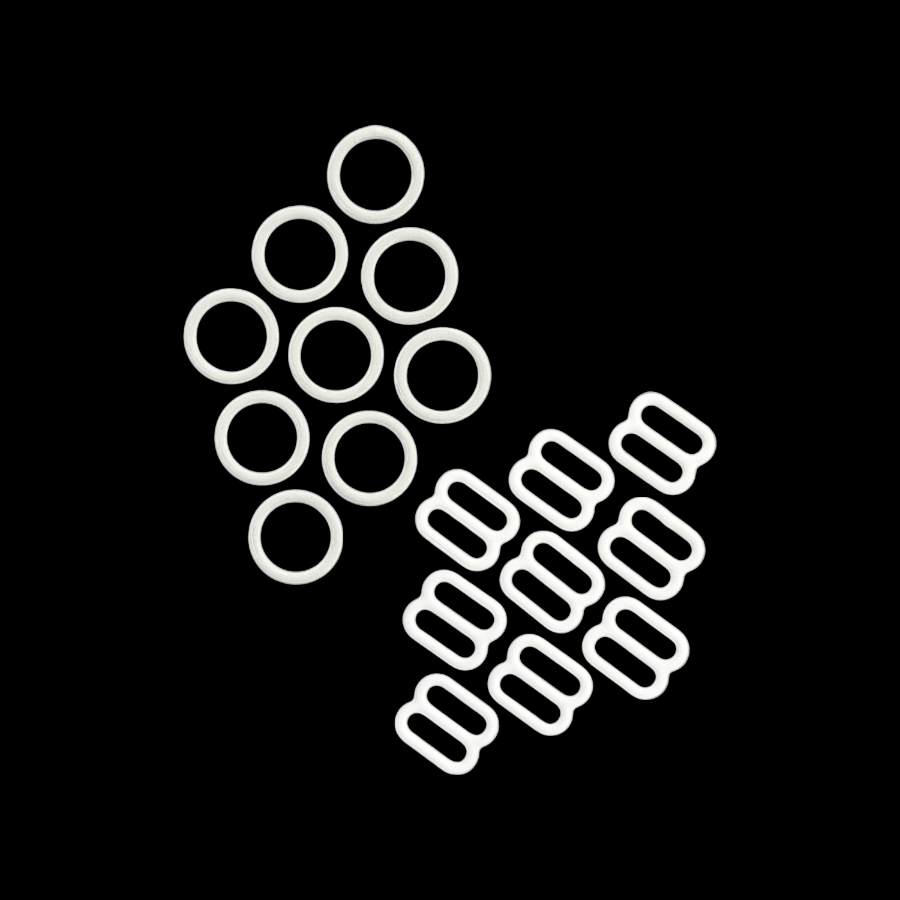 BRA ACCESSORIES Habby White Bra Sildes/Rings (7905391640665)