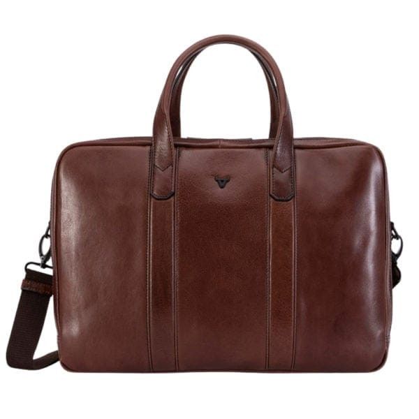 Brando Hand Bag Brando Winchester Leather 15″ Laptop Briefcase Brown 1005