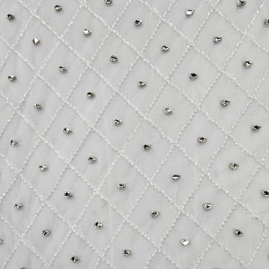 BRIDAL FABRIC Dress Fabric White Bridal Stone Fabric 16056 150cm