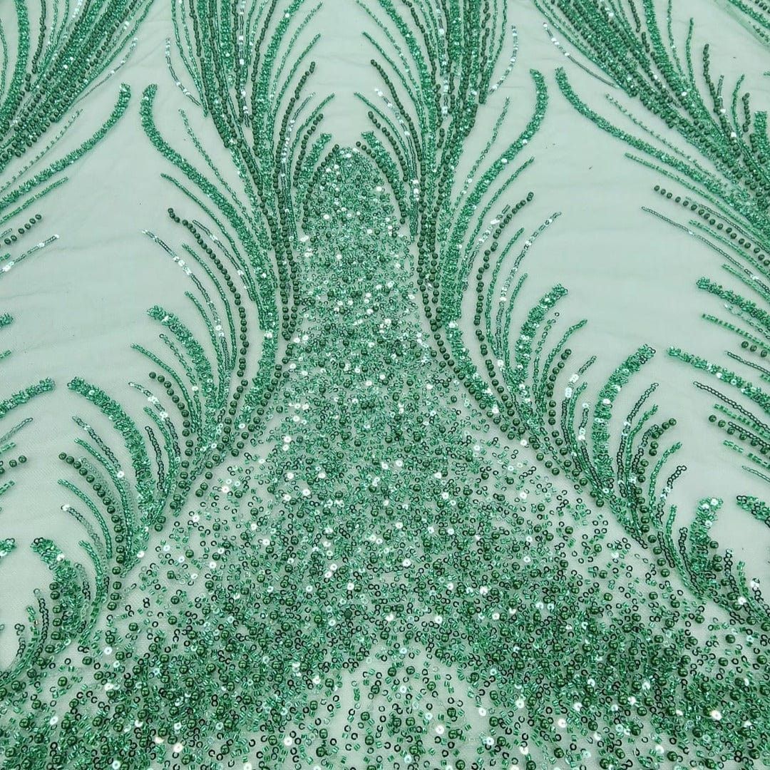 BRIDAL FABRIC Dress Fabrics Beaded Bridal Lace Fabric Amber 130cm