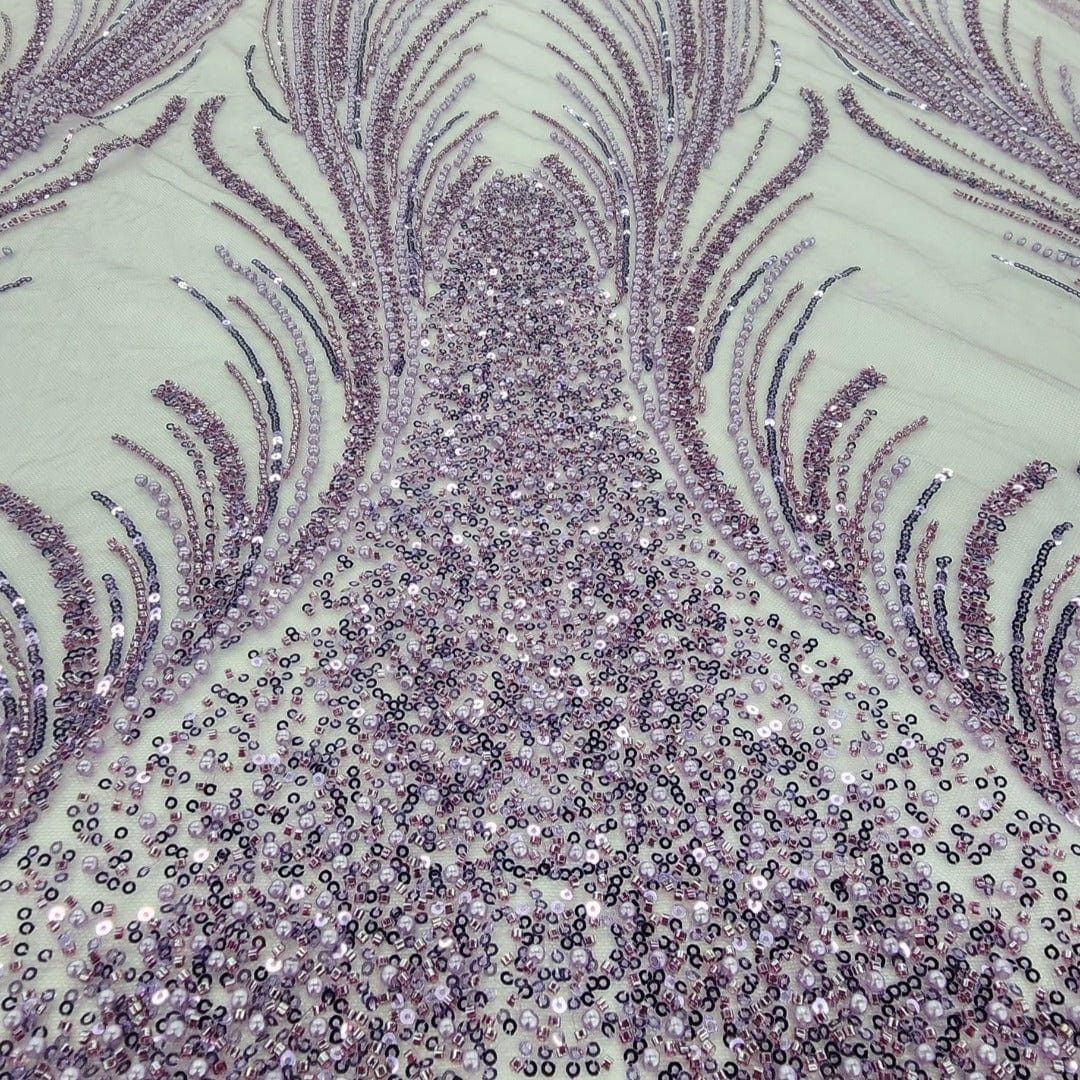 BRIDAL FABRIC Dress Fabrics Beaded Bridal Lace Fabric Amber 130cm