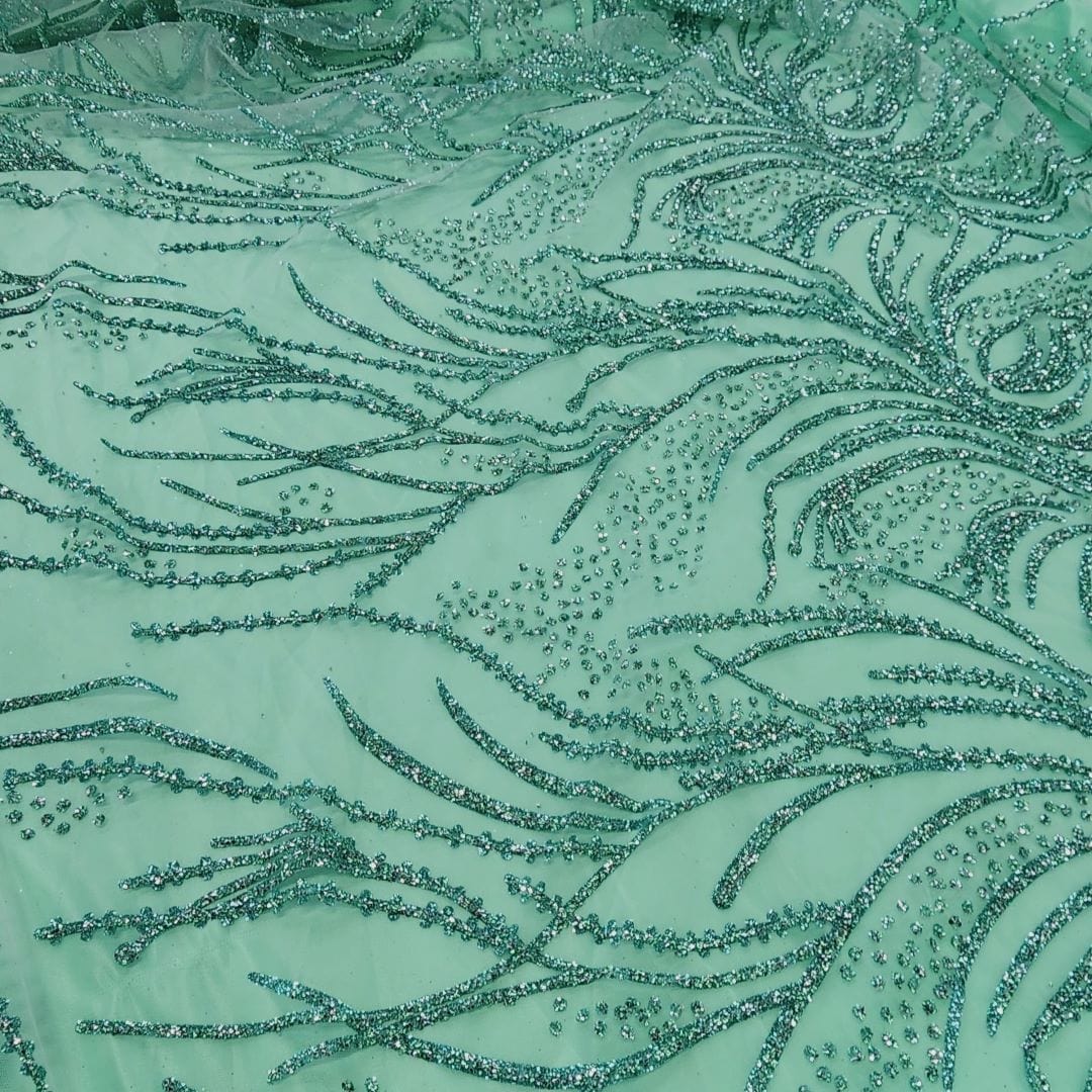 BRIDAL FABRIC Dress Fabrics Caviar Tulle D#3 Fabric Mint 130cm (7416577687641)