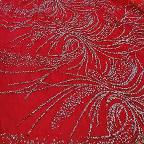 BRIDAL FABRIC Dress Fabrics Caviar Tulle D#3 Fabric Red 130cm (7416577622105)