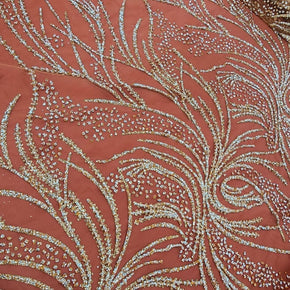 BRIDAL FABRIC Dress Fabrics Caviar Tulle D#3 Fabric Rust 130cm (7416584732761)