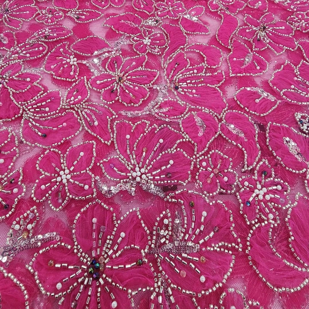 BRIDAL FABRIC Dress Fabrics Cerise Bridal Lace Fabric Riley 130cm (7526727549017)