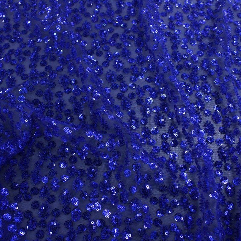 BRIDAL FABRIC Dress Fabrics Royal Blue Beaded Bridal Lace Fabric 130 cm