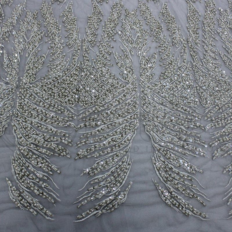 BRIDAL FABRIC Fabric Beige Beaded Lace Fabric 120 cm