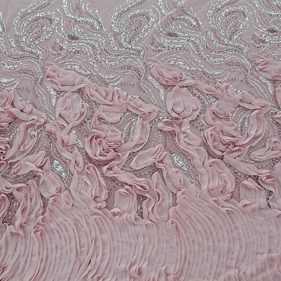 BRIDAL LACE Dress Fabrics Dusty Pink Maya Evening Wear 150cm