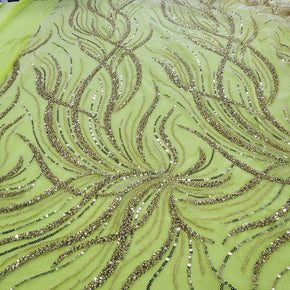 BRIDAL LACE Dress Fabrics Kenzi Beaded Lace  Fabric Mink 130cm (7478099902553)