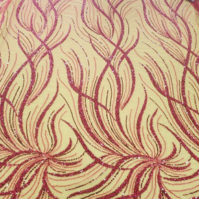 BRIDAL LACE Dress Fabrics Kenzi Beaded Lace  Fabric Red 130cm (7478109536345)