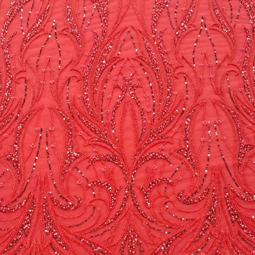 BRIDAL LACE Dress Fabrics Red Zoey Evening Wear