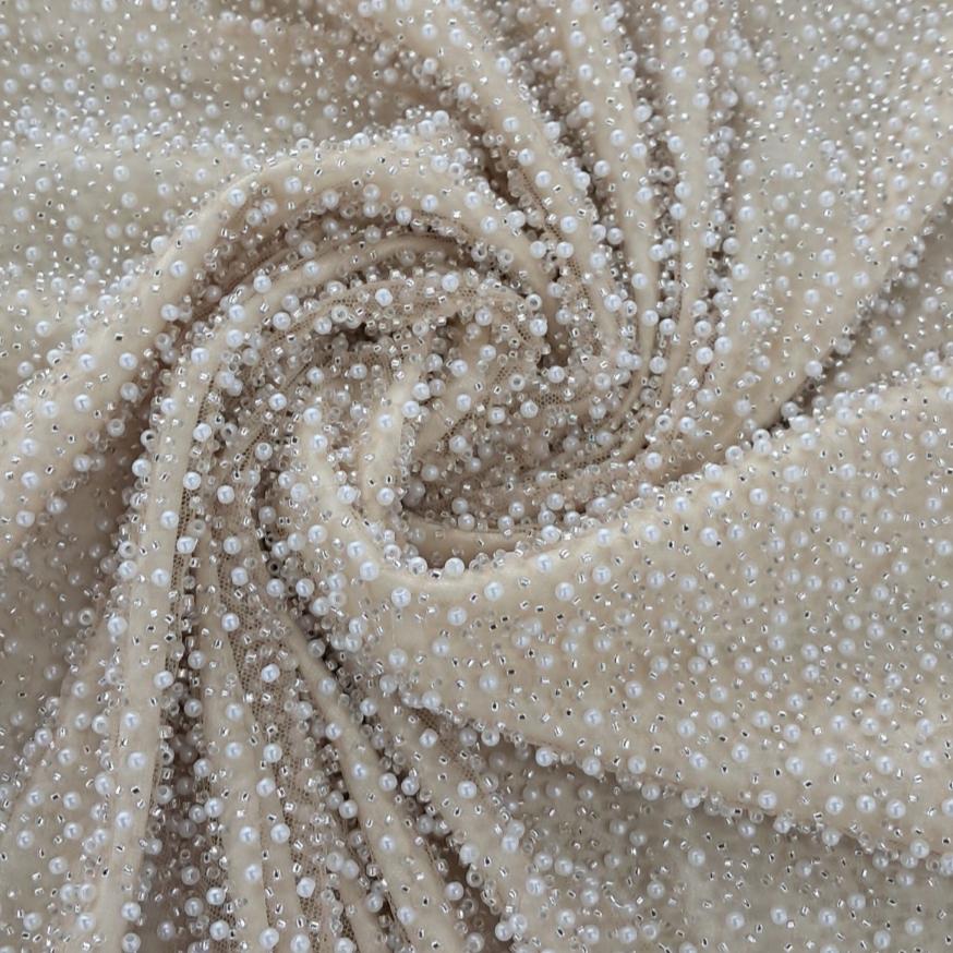 BRIDAL LACE Dress Fabrics Skin Silver Bridal Lace 140cm (7808699039833)