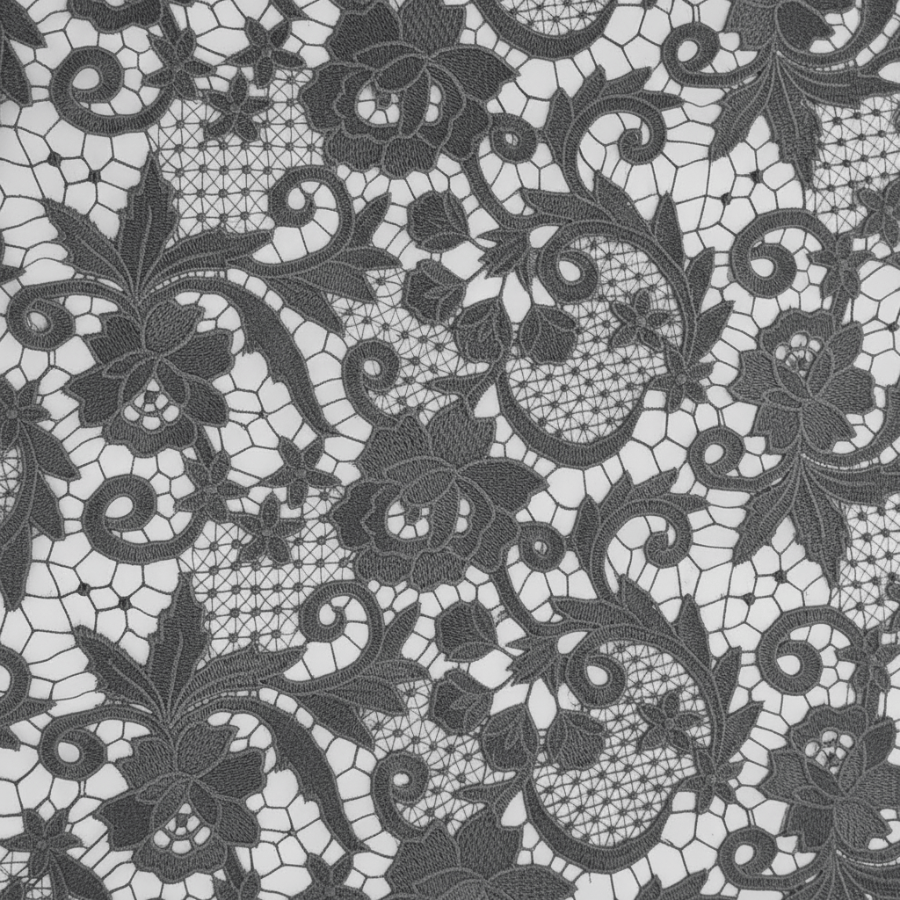 BRIDAL LACE Lace & Voile Fabrics Black Guipure 137cm