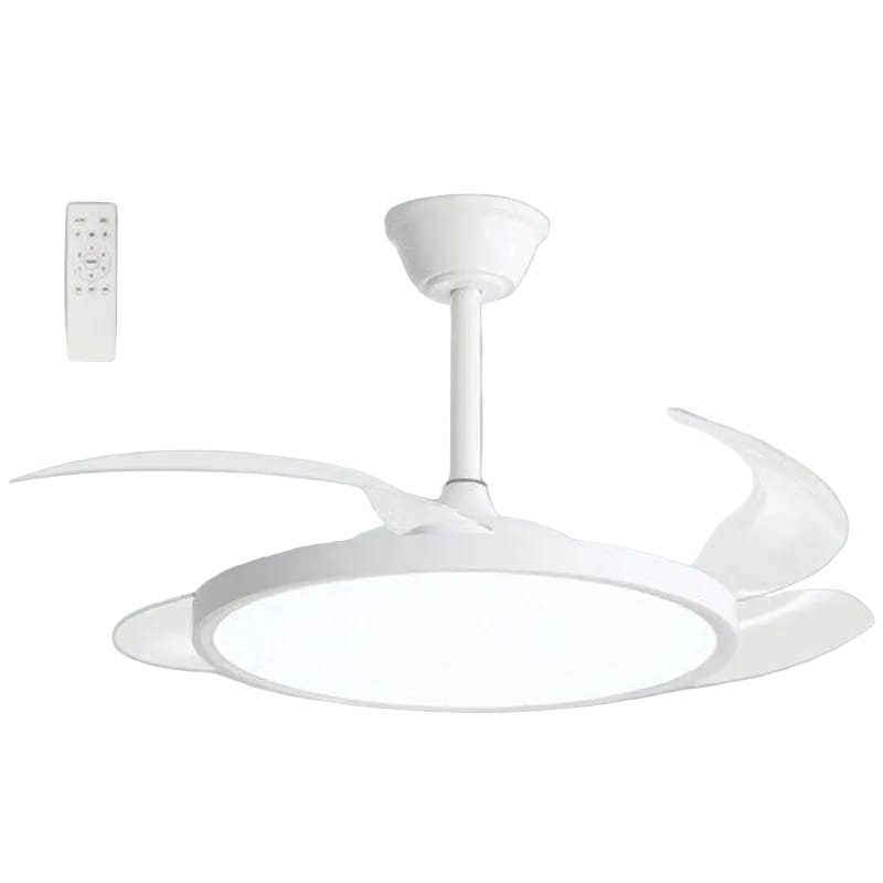 Bright Star Ceiling Fan Brightstar FCF105 WHITE 36W LED CCT 30W DC Motor 4 Clear Transparent Retractable Blades Ceiling Fan with Remote Control White